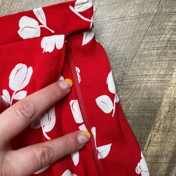 Vintage Albert Nipon Silk Skirt Tulips Size 4 - Picture 5 of 6